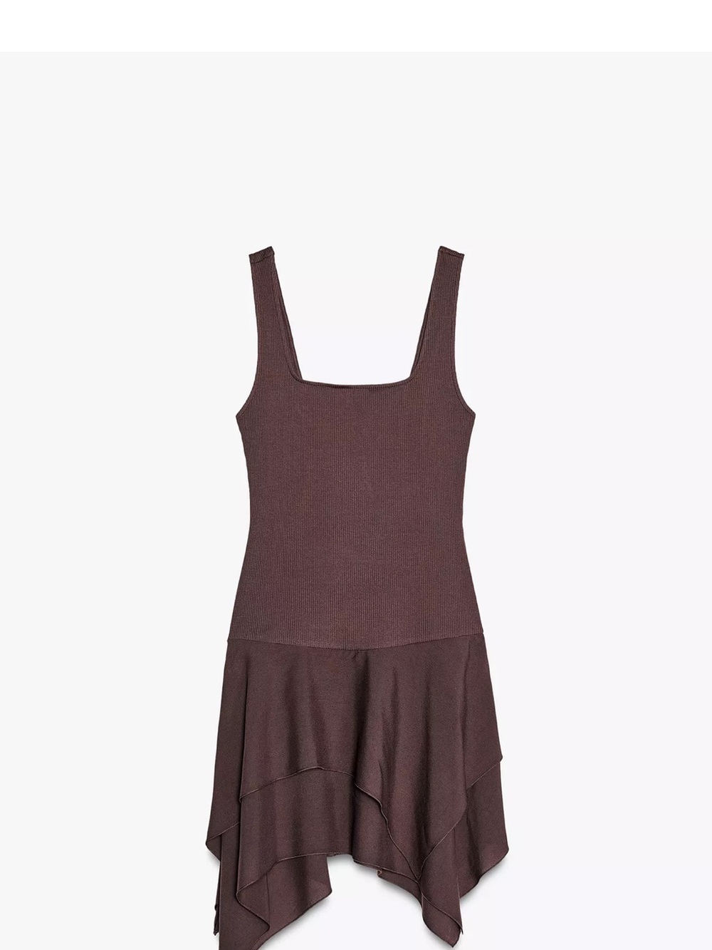 Zara Brown Square Neck Mini Dress